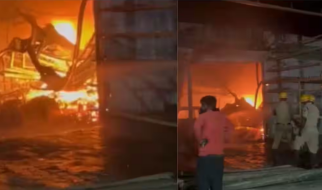 Karnataka: కర్ణాటక విజయపురలోని కార్ సర్వీస్ సెంటర్‌లో భారీ అగ్ని ప్రమాదం, దాదాపు 20 వాహనాలు దగ్ధం!