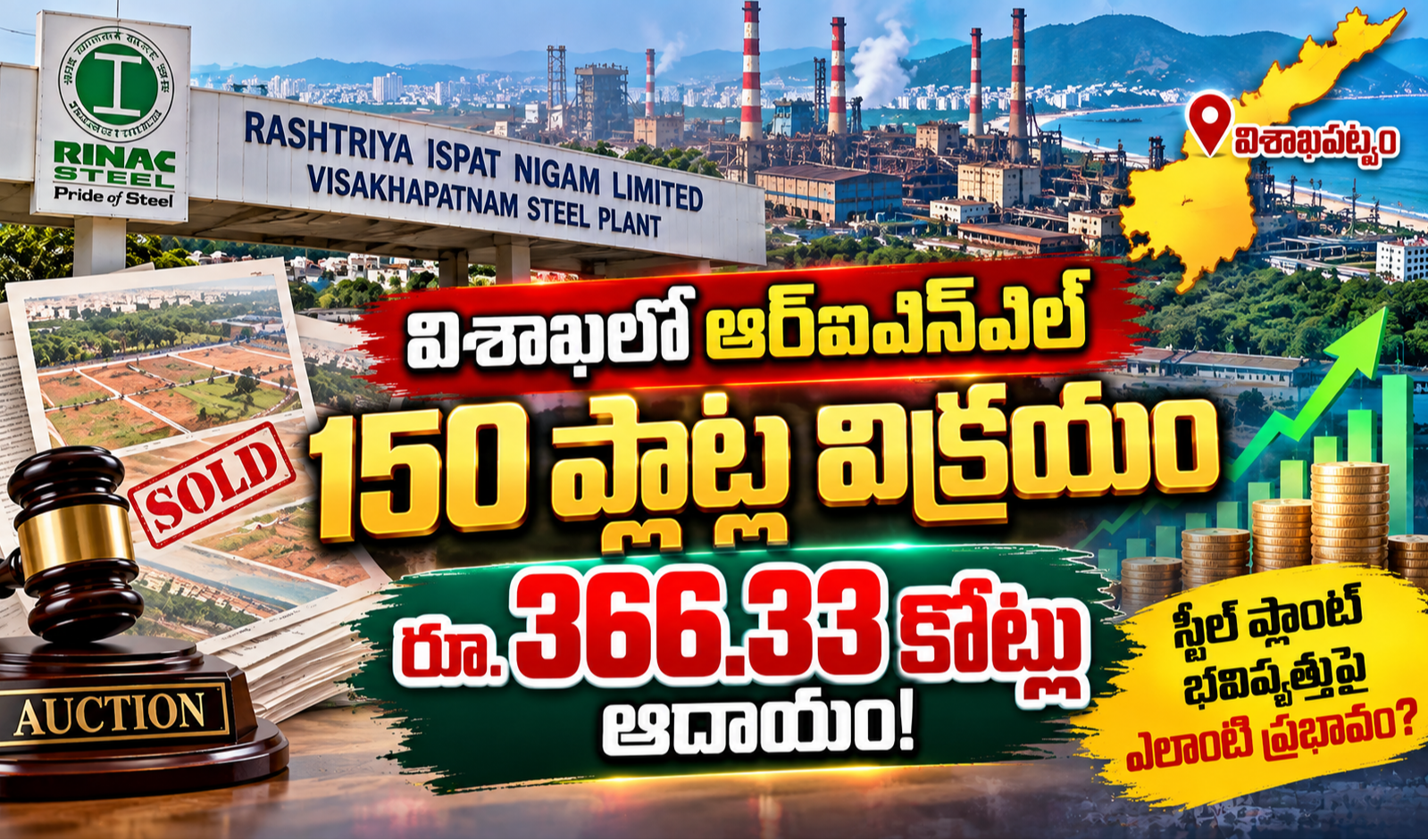 విశాఖపట్నంలో ఆర్‌ఐఎన్‌ఎల్ ప్లాట్ల విక్రయం