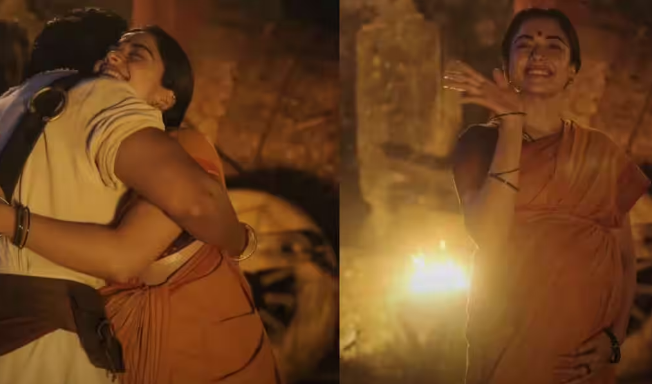 Rashmika Mandanna : బేబీ బంప్‌తో రష్మిక లుక్... భర్త విజయ్‌కు హగ్ - రణబాలి సెట్‌లో క్యూట్ మూమెంట్
